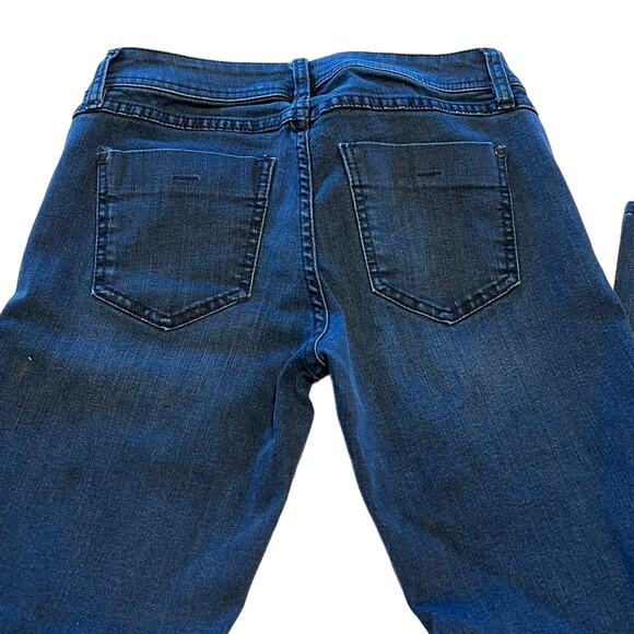 Elle Womens Mid Rise Skinny Jeans Size 2 Dark Wash Blue Denim Stretch Cotton - Picture 6 of 9